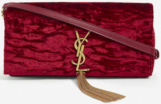 Kate 99 monogram velvet and leather baguette bag