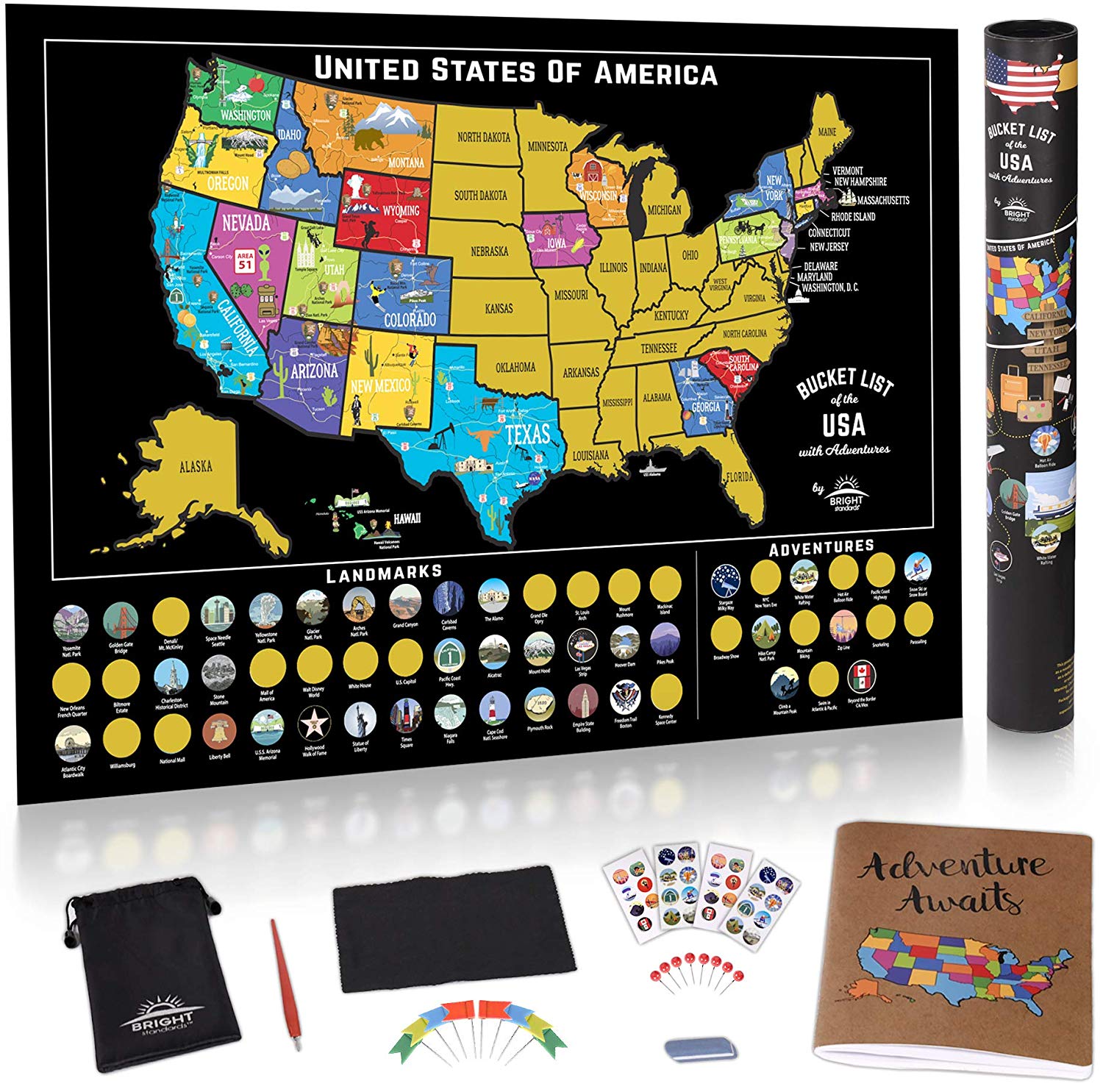 Scratch Off USA Map Kit