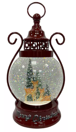 LED Lantern Snow Globe Table Decor