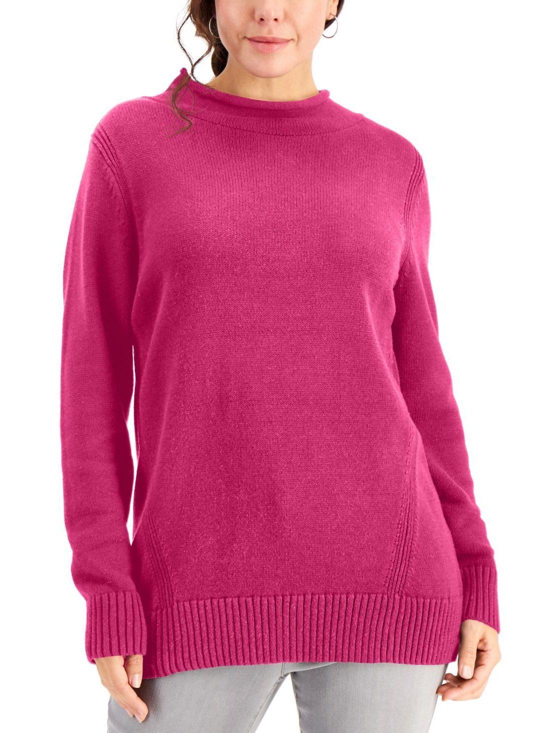 Karen Scott Cotton Drop-Shoulder Sweater
