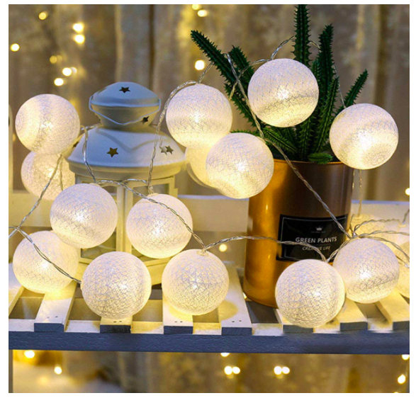 Cotton Balls Fairy Lights