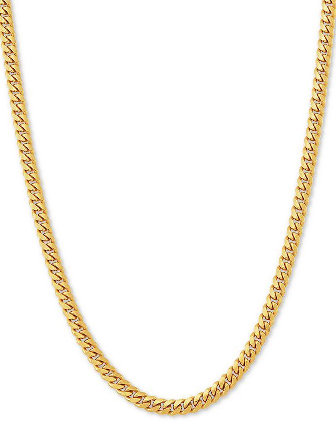 Cuban Link Chain Necklace in 18k Gold