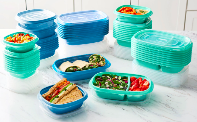 Rubbermaid 100-Piece Meal Prep Food Storage Containers Set (Assorted Colors)