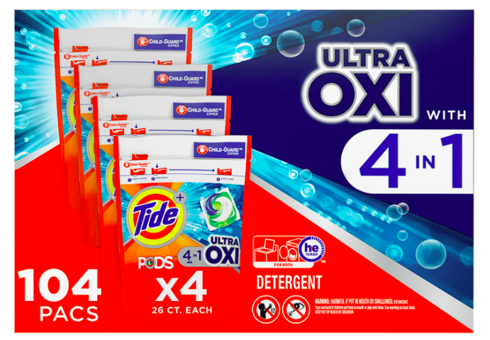 Tide PODS Ua Oxi Liquid Detergent Pacs