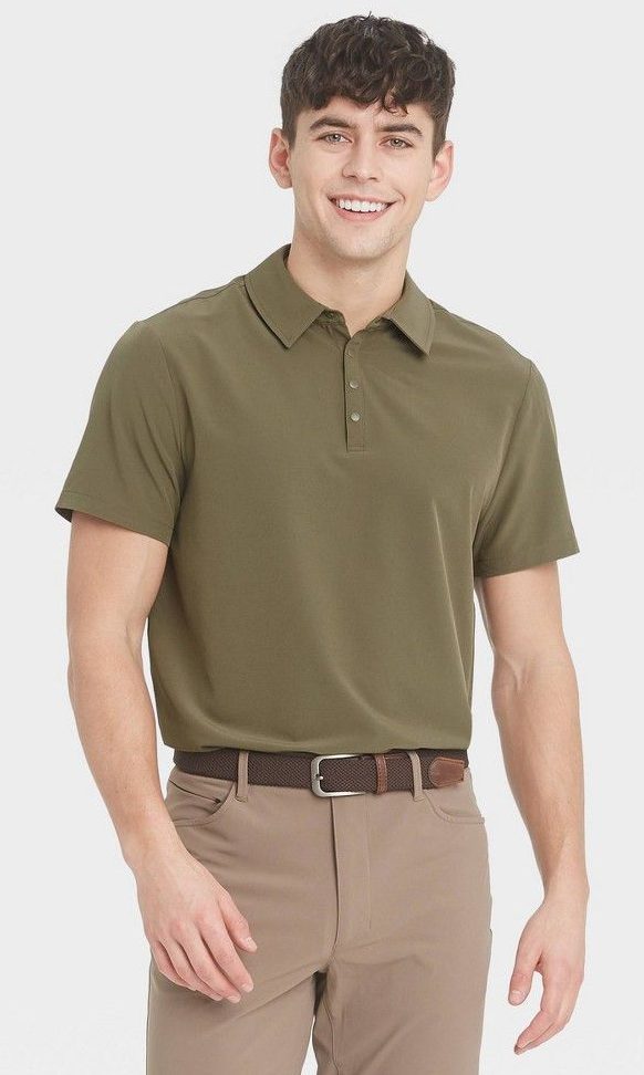 Men's Stretch Woven Polo Shirt