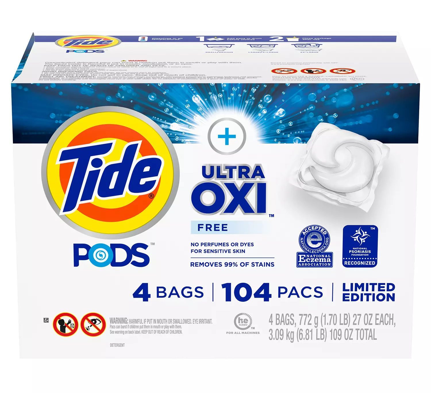 Tide PODS Plus Ultra Oxi Free Liquid Laundry Detergent Pacs