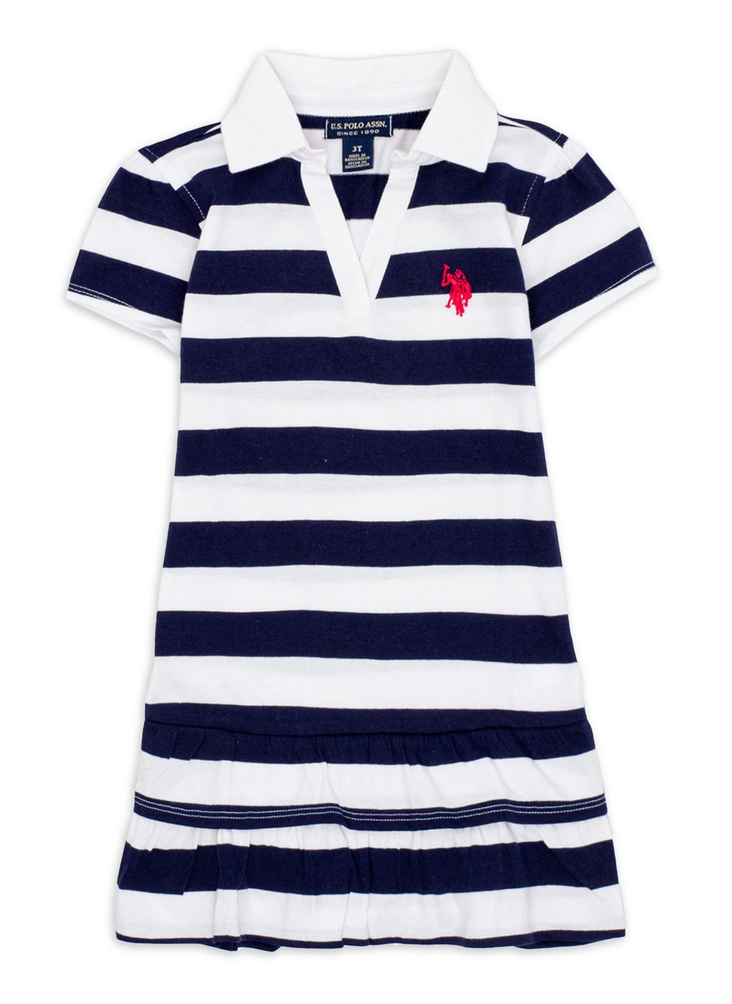 U.S. Polo Assn. Toddler Girl Stripe Ruffle Dress