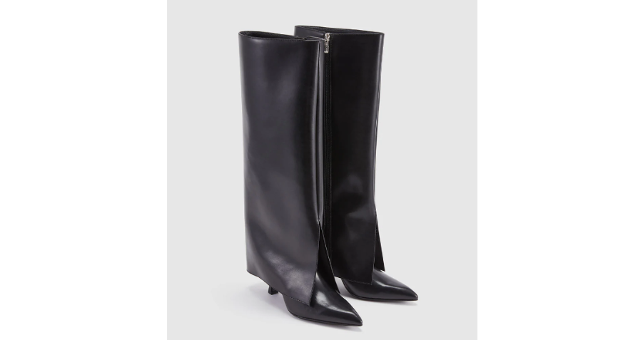 FAUX LEATHER KNEE BOOTS